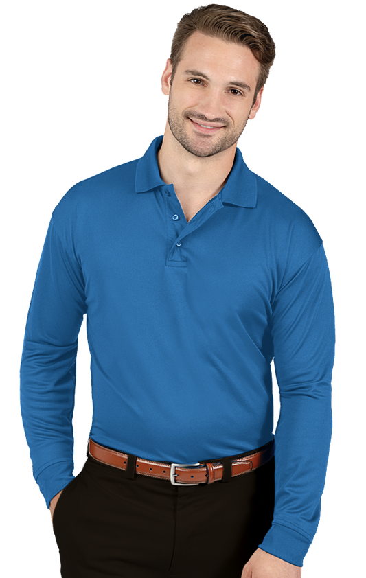 Blue Generation Adult Avenger Long Sleeve Polo-BG7602 -Royal