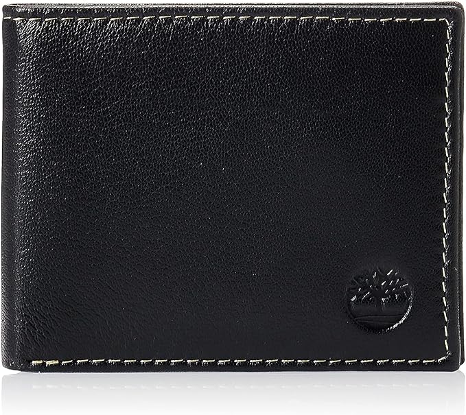 Timberland Men's Leather Wallet with Attached Flip Pocket