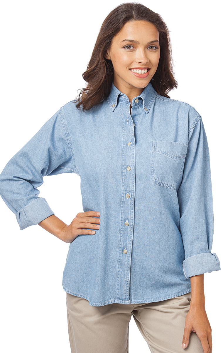 Blue Generation Women 100% Cotton Denim L/S Shirt