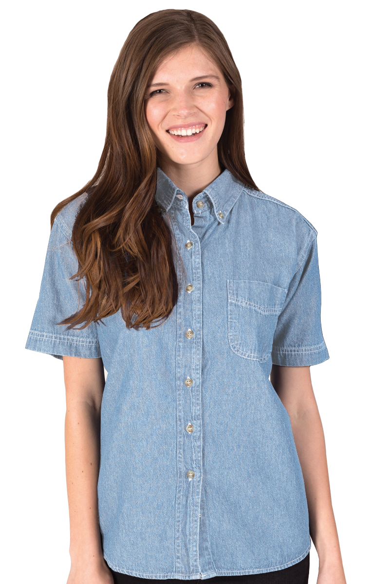 Blue Generation Women 100% Cotton Denim S/S Shirt