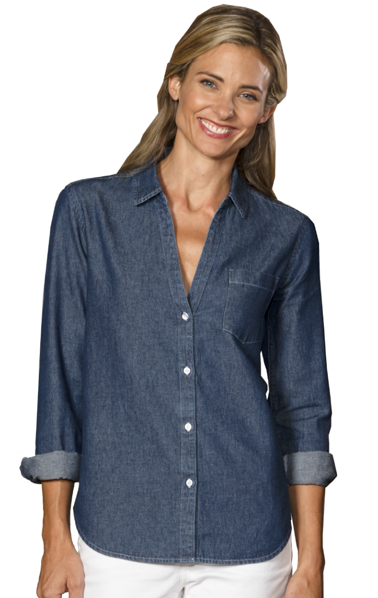 Blue Generation Ladies L/S Untucked Denim-BG8203