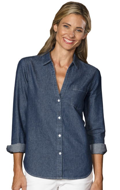 Blue Generation Ladies L/S Untucked Denim-BG8203