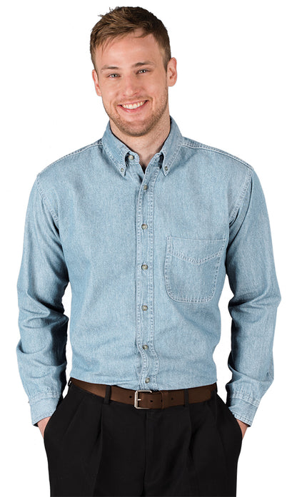 Blue Generation Men's L/S 100% Cotton Denim Shirt-BG8206