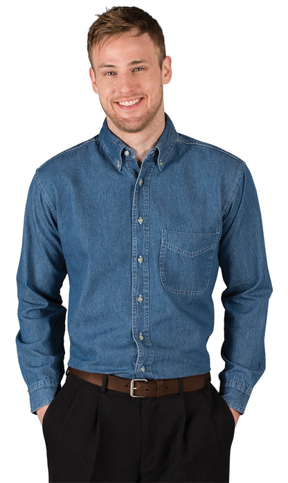 Blue Generation Men's L/S 100% Cotton Denim Shirt-BG8206