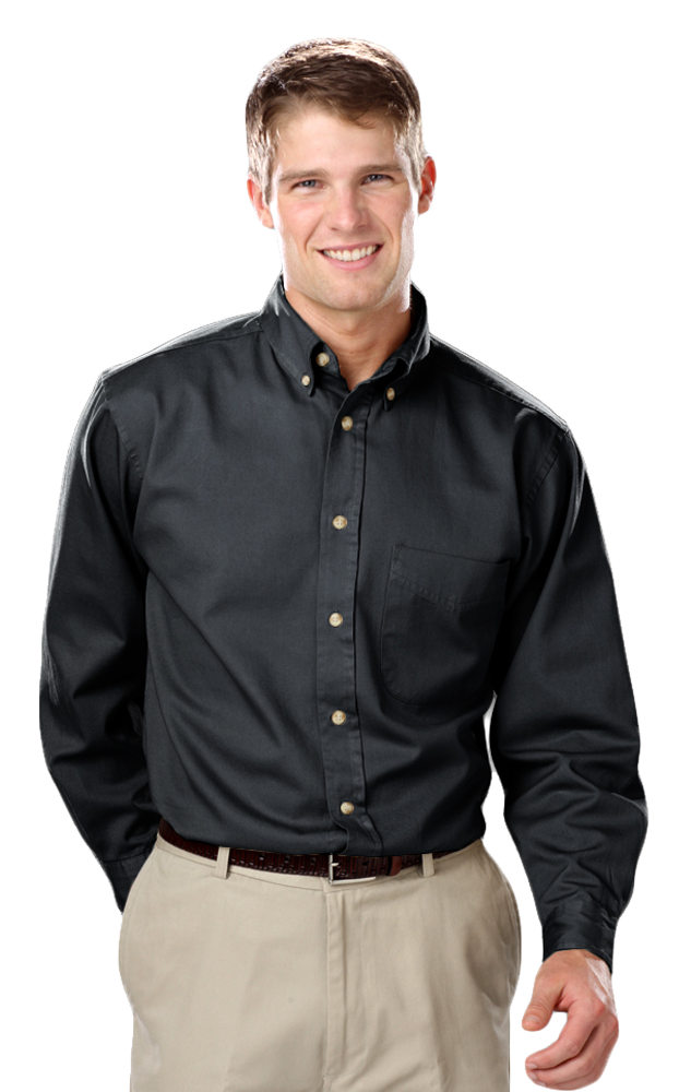 Blue Generation Men's L/S 100% cotton twill Shirt-BG8213