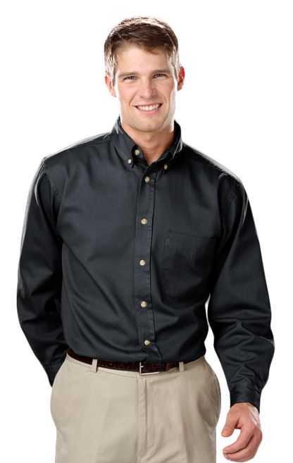 Blue Generation Men's L/S 100% cotton twill Shirt-BG8213