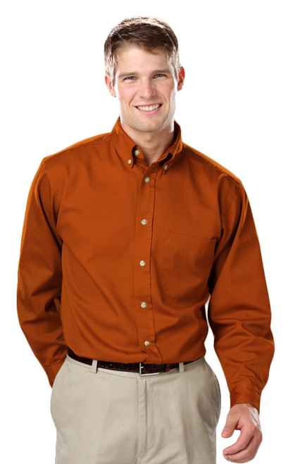 Blue Generation Men's L/S 100% cotton twill Shirt-BG8213