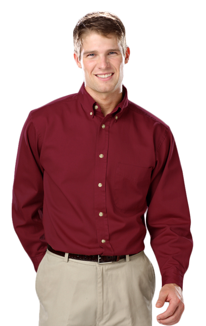 Blue Generation Men's L/S 100% cotton twill Shirt-BG8213