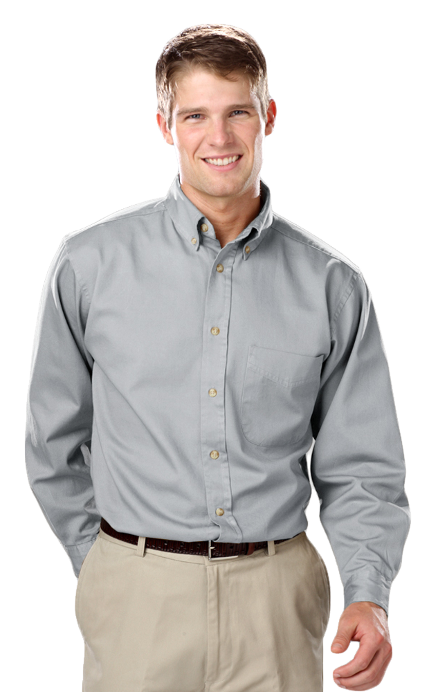 Blue Generation Men's L/S 100% cotton twill Shirt-BG8213