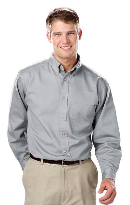 Blue Generation Men's L/S 100% cotton twill Shirt-BG8213