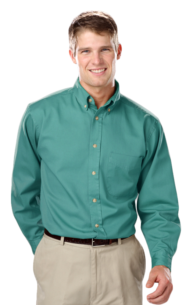 Blue Generation Men's L/S 100% cotton twill Shirt-BG8213