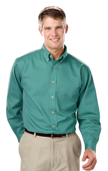Blue Generation Men's L/S 100% cotton twill Shirt-BG8213