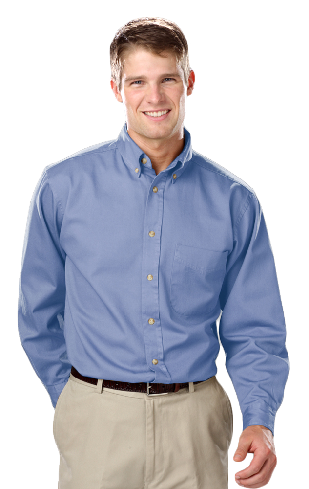 Blue Generation Men's L/S 100% cotton twill Shirt-BG8213