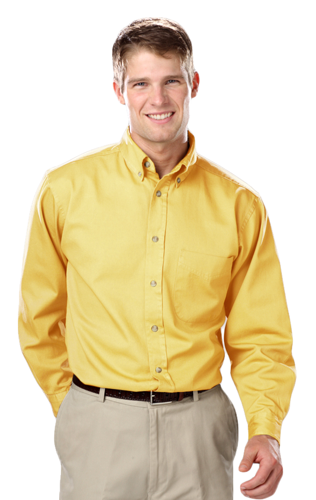 Blue Generation Men's L/S 100% cotton twill Shirt-BG8213