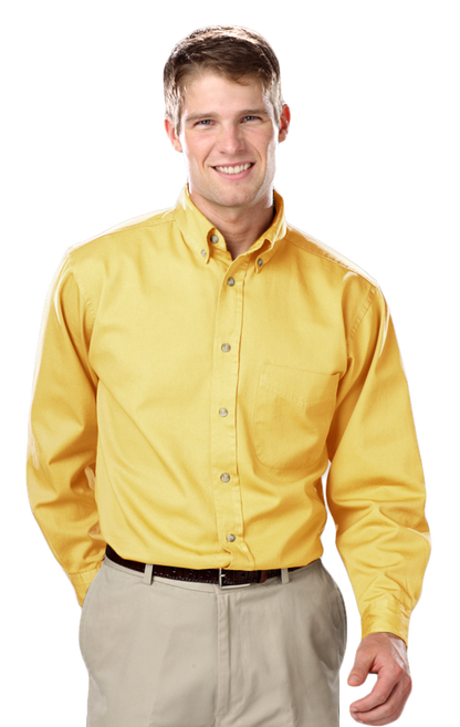 Blue Generation Men's L/S 100% cotton twill Shirt-BG8213
