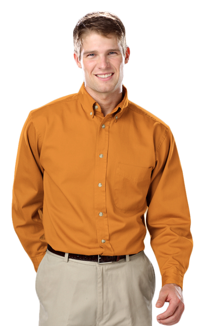 Blue Generation Men's L/S 100% cotton twill Shirt-BG8213