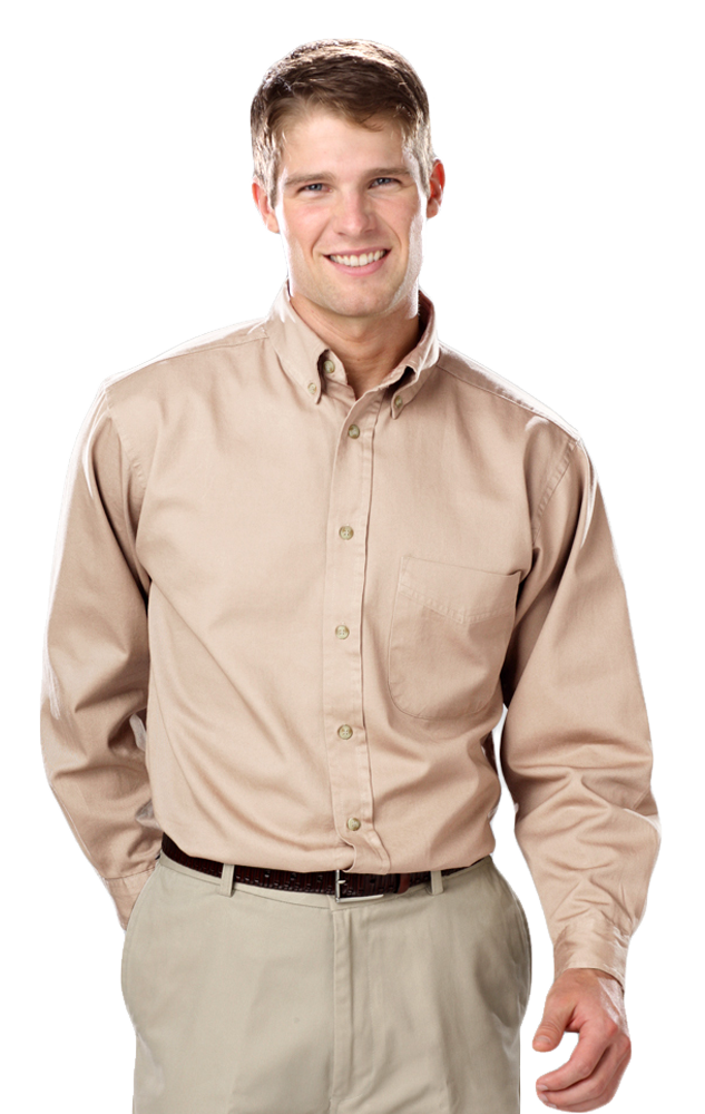 Blue Generation Men's L/S 100% cotton twill Shirt-BG8213
