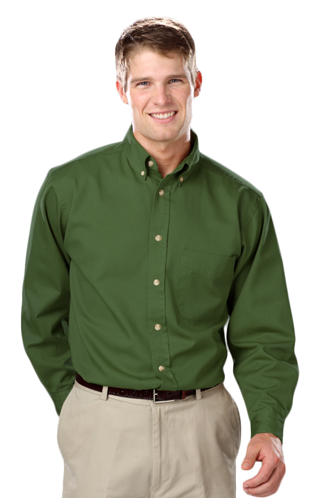 Blue Generation Men's L/S 100% cotton twill Shirt-BG8213