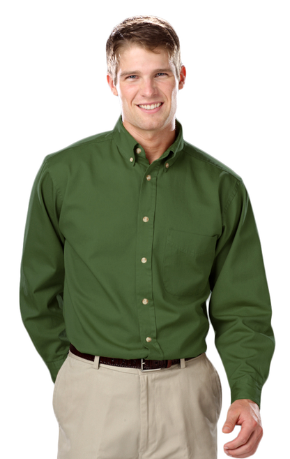 Blue Generation Men's L/S 100% cotton twill Shirt-BG8213