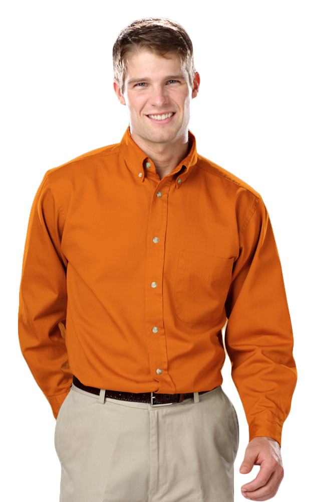 Blue Generation Men's L/S 100% cotton twill Shirt-BG8213