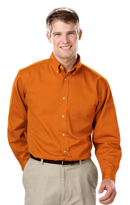 Blue Generation Men's L/S 100% cotton twill Shirt-BG8213