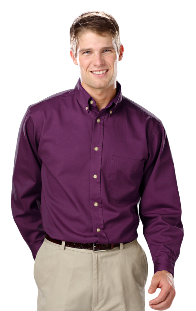 Blue Generation Men's L/S 100% cotton twill Shirt-BG8213