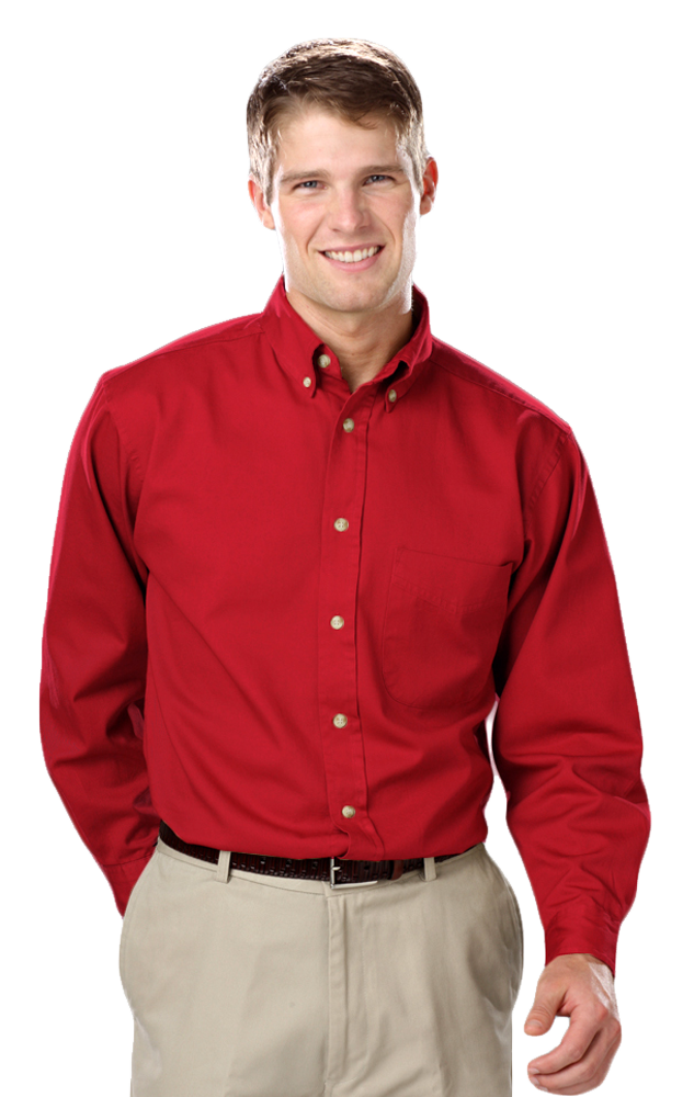 Blue Generation Men's L/S 100% cotton twill Shirt-BG8213