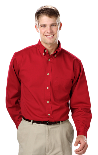 Blue Generation Men's L/S 100% cotton twill Shirt-BG8213