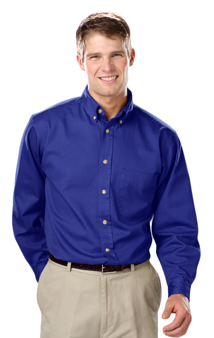 Blue Generation Men's L/S 100% cotton twill Shirt-BG8213