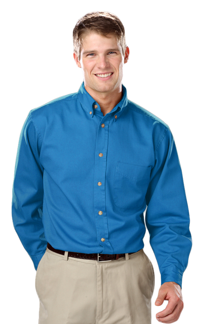 Blue Generation Men's L/S 100% cotton twill Shirt-BG8213