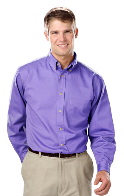 Blue Generation Men's L/S 100% cotton twill Shirt-BG8213