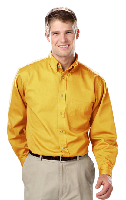 Blue Generation Men's L/S 100% cotton twill Shirt-BG8213