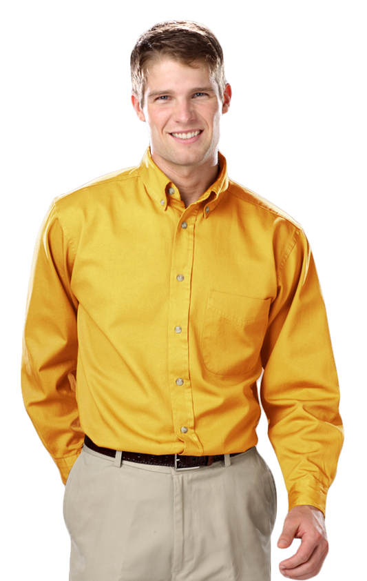 Blue Generation Men's L/S 100% cotton twill Shirt-BG8213