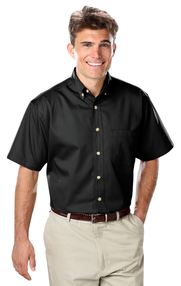 Blue Generation Men's S/S 100% Cotton Twill Shirt-BG8213S