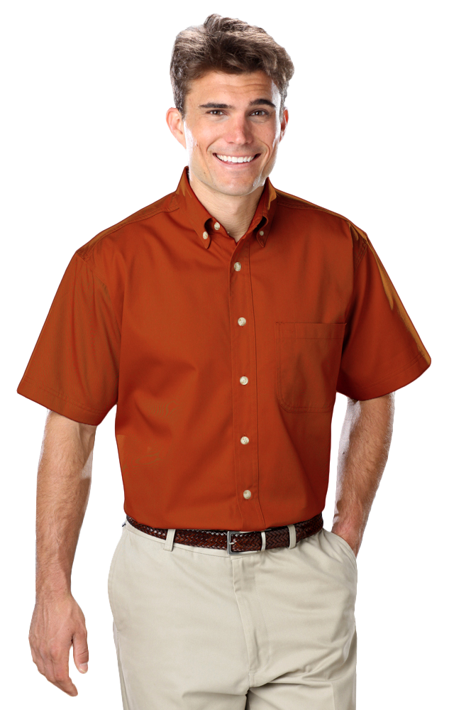 Blue Generation Men's S/S 100% Cotton Twill Shirt-BG8213S - Basics Clothing Store