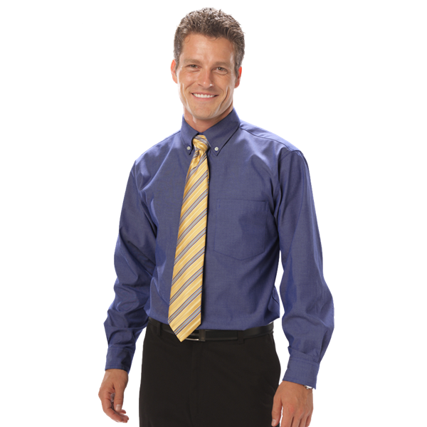 Blue Generation BG8124 Men's Oxford L/S Shirt, French Blue, 2XLarge (Clearance)