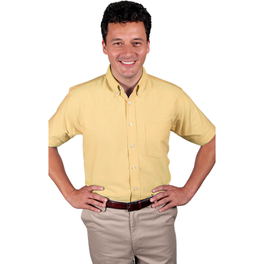 Blue Generation Men's S/S Oxford Shirt - BG8214SC - Maize (3XL, 4XL, 5XL)