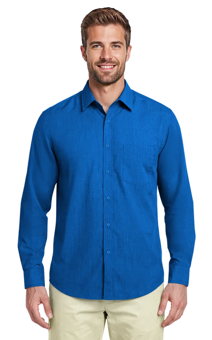 Blue Generation Men's L/S Crossweave Shirt-BG8215