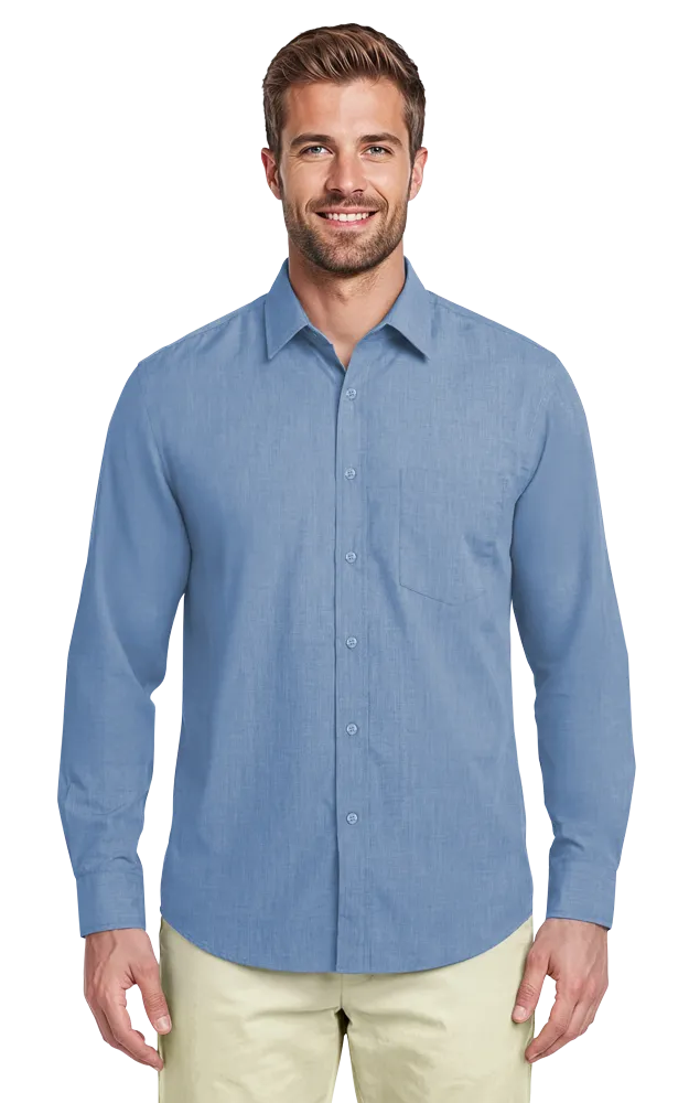 Blue Generation Men's L/S Crossweave Shirt-BG8215
