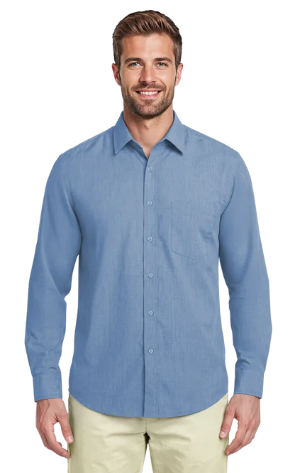 Blue Generation Men's L/S Crossweave Shirt-BG8215