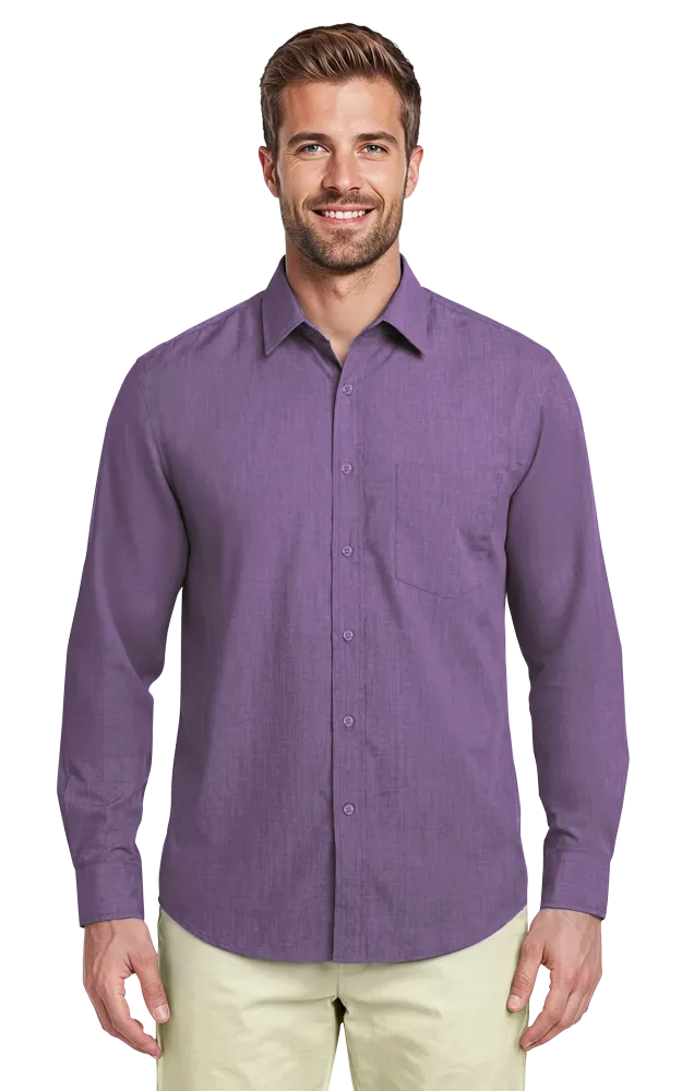 Blue Generation Men's L/S Crossweave Shirt-BG8215