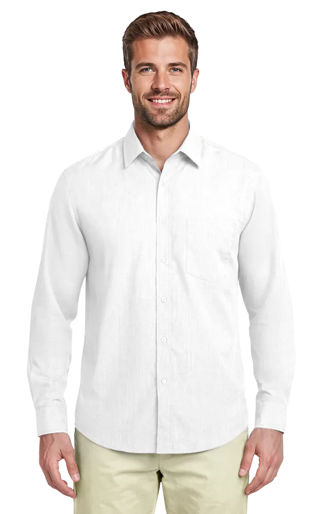 Blue Generation Men's L/S Crossweave Shirt-BG8215