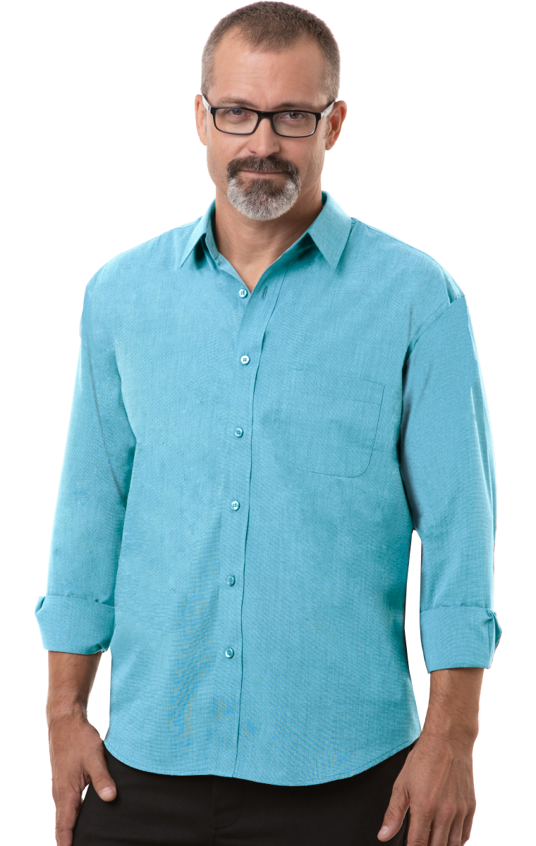 Blue Generation Men's Untucked Fit Crossweave L/S Shirt