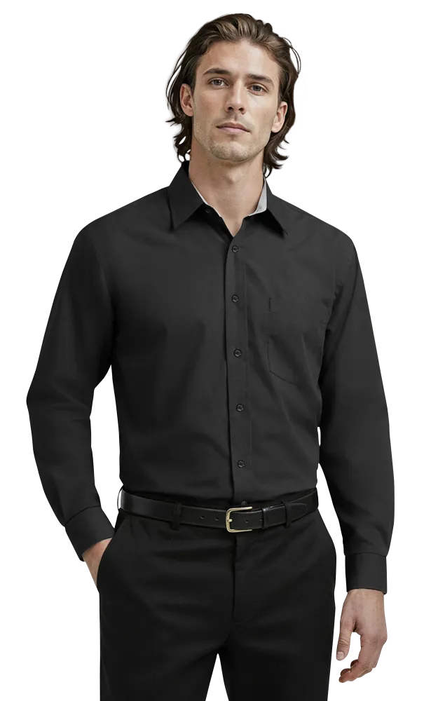 Blue Generation Men's L/S Fine Line Twill Shirt-BG8330