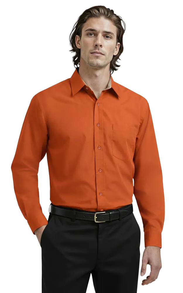 Blue Generation Men's L/S Fine Line Twill Shirt-BG8330