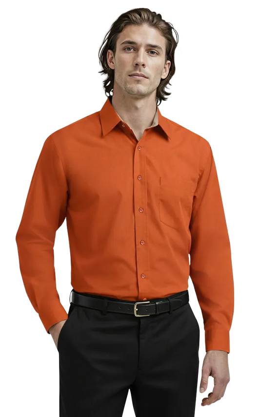 Blue Generation Men's L/S Fine Line Twill Shirt-BG8330