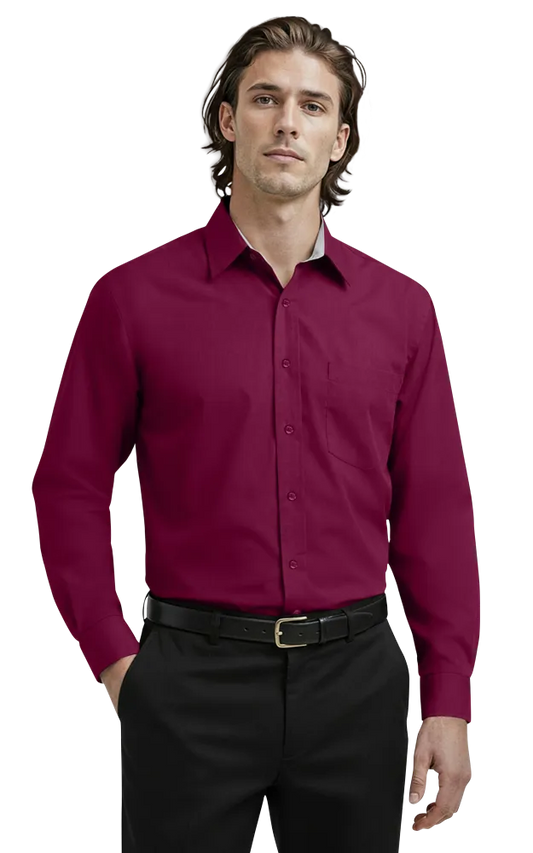 Blue Generation Men's L/S Fine Line Twill Shirt-BG8330