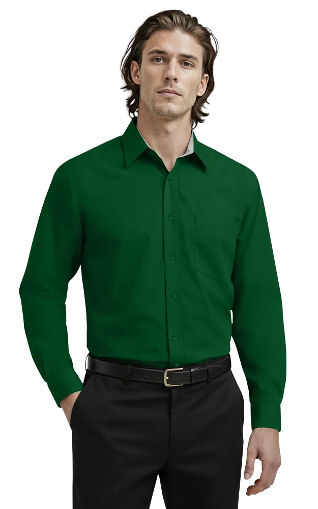 Blue Generation Men's L/S Fine Line Twill Shirt-BG8330