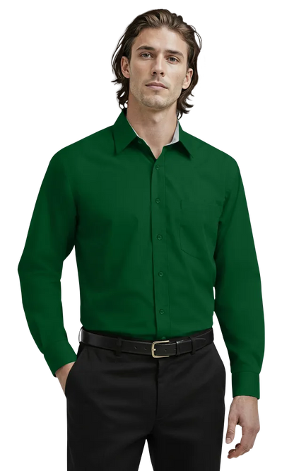 Blue Generation Men's L/S Fine Line Twill Shirt-BG8330