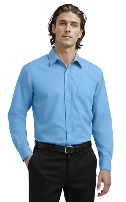 Blue Generation Men's L/S Fine Line Twill Shirt-BG8330